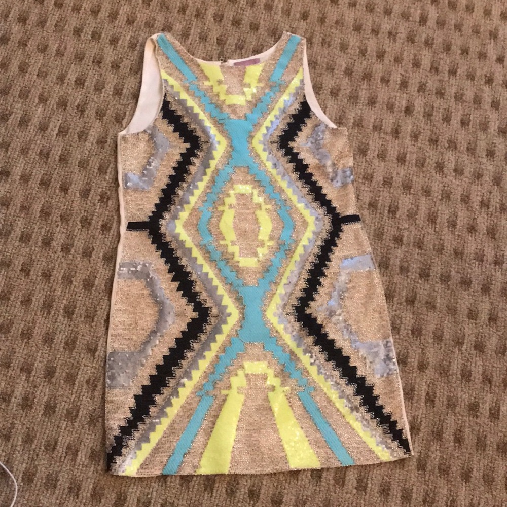 Embellished colorful shift dress